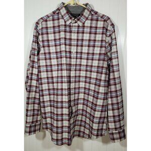 Banana Republic Shirt Mens Large Luxe Flannel Slim Plaid Button Slim Cabincore